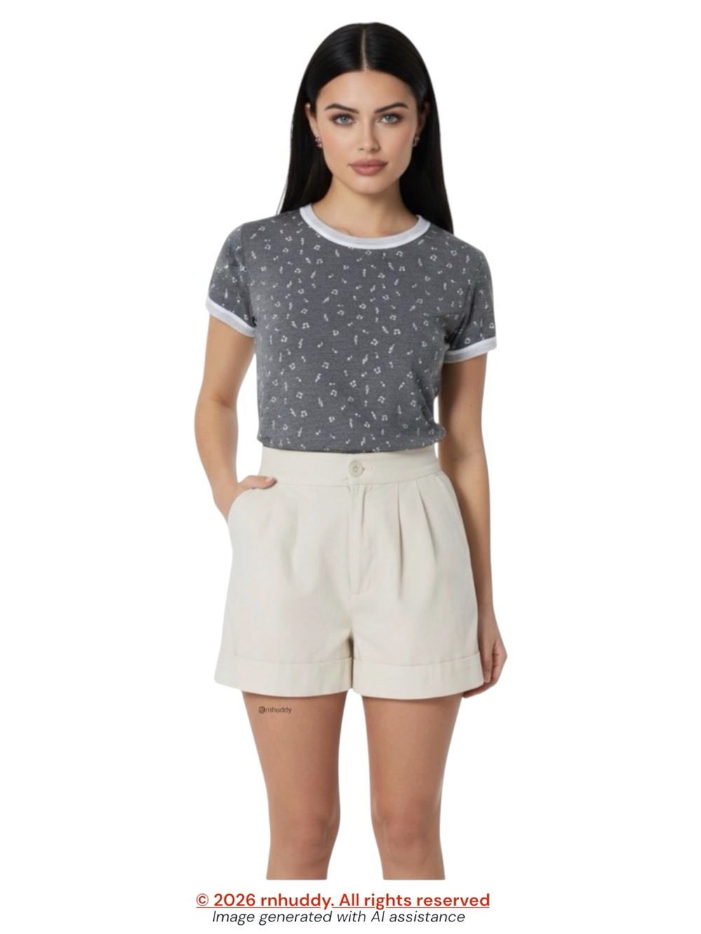 Joie L cream pleated linen cotton shorts